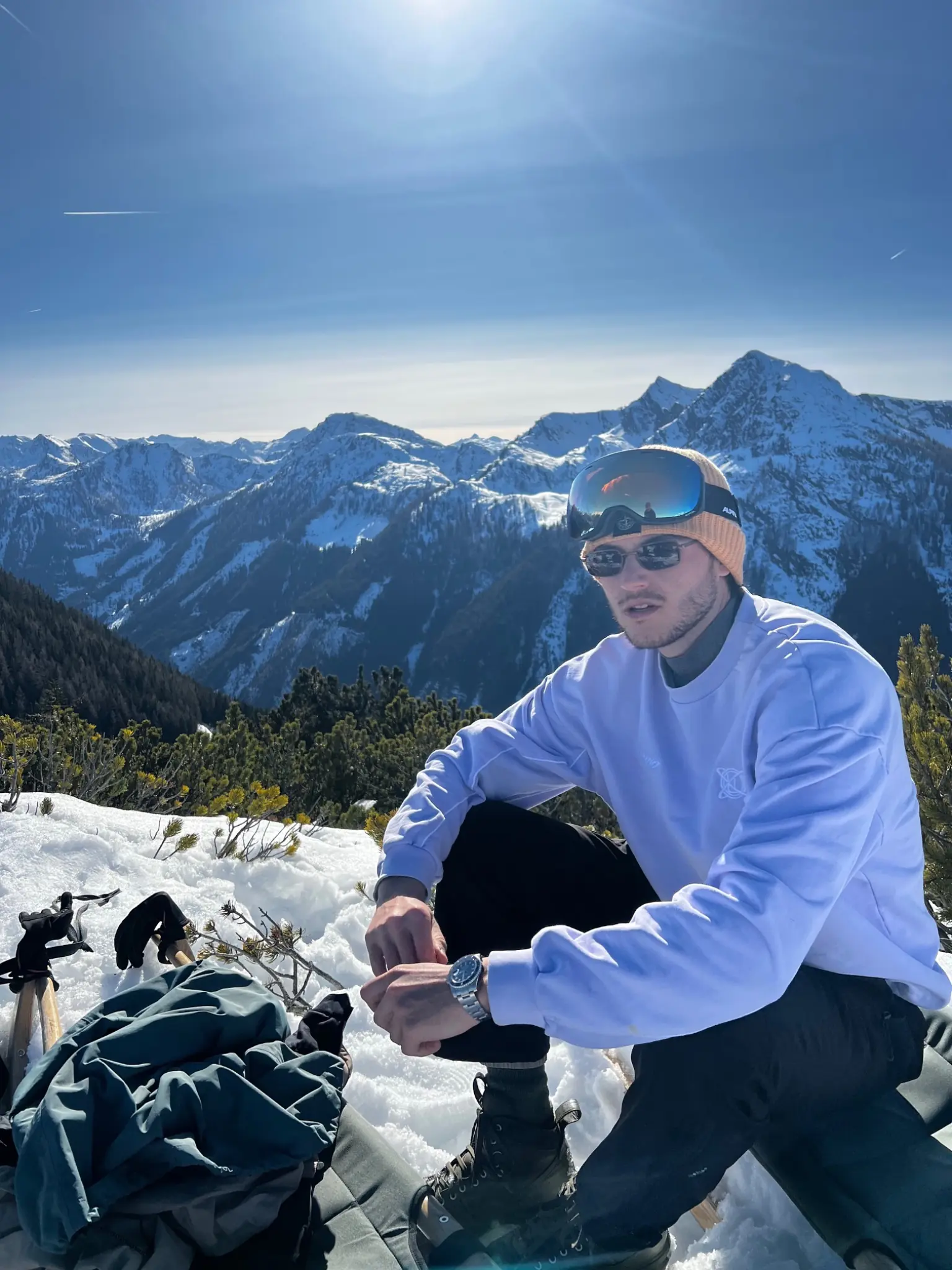 Ben Heigl in den verschneiten Bergen